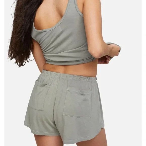 MATE the LABEL Tencel Organic Cotton‎ Sleep Shorts 3X Sage Green Loungewear NEW - Picture 1 of 8